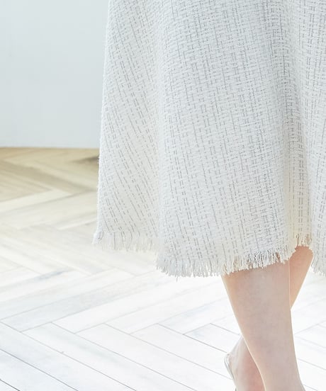 Chiffon Collar Tweed Dress