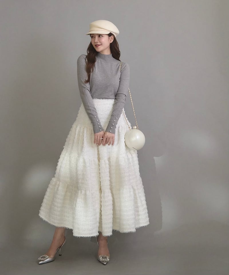 Classic Tweed Tiered Skirt | LADYM