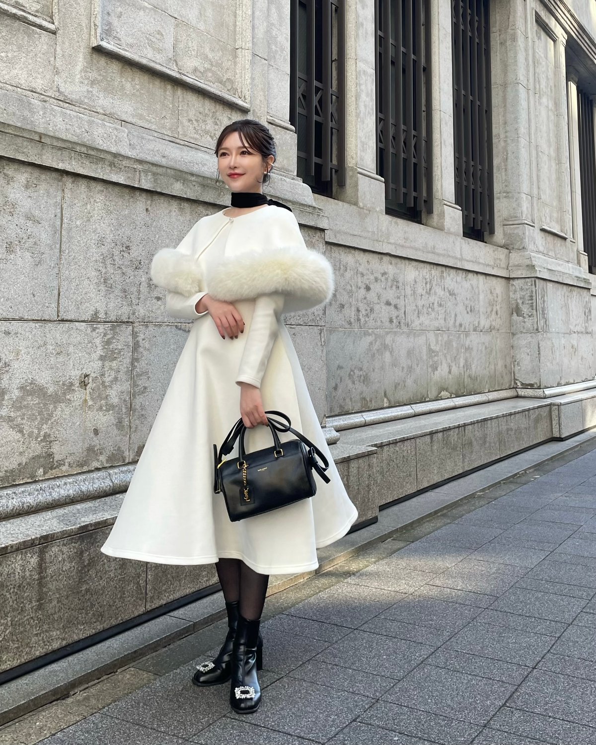 Eco Fur Cape Onepiece | LADYM