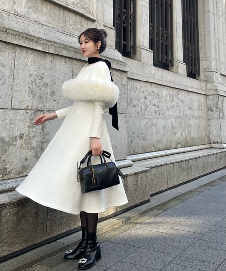 【美品】LADYM ラディム エコファー ワンピース Eco Fur Cape Onepiece | LADYM