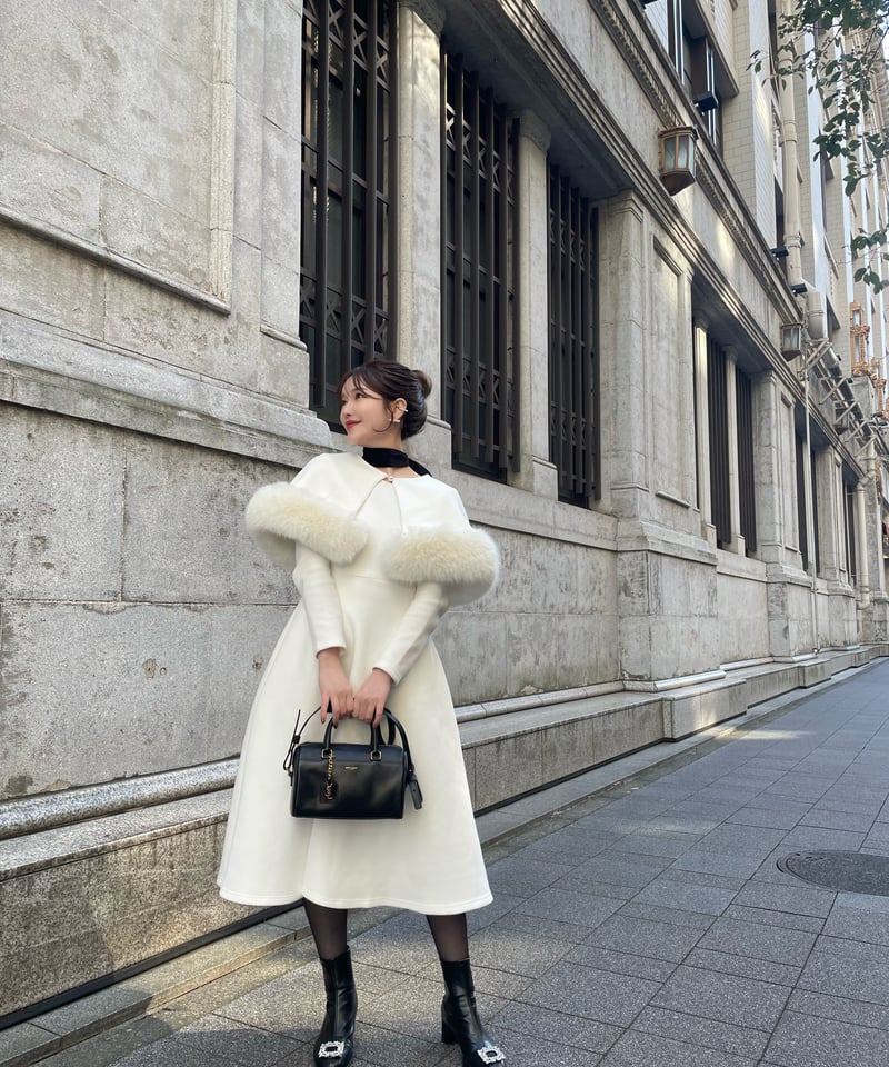 Eco Fur Cape Onepiece | LADYM