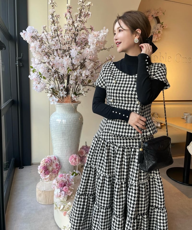 Classic Tweed Tiered Skirt | LADYM