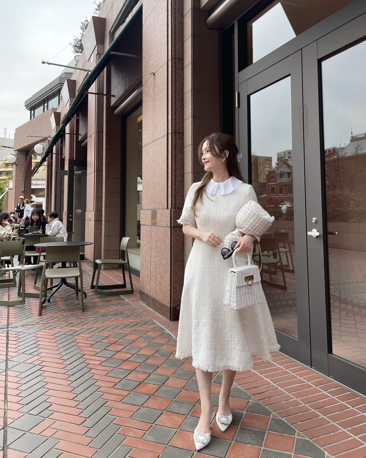 Chiffon Collar Tweed Dress | LADYM Chiffon Collar Tweed Dress | LADYM