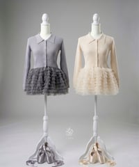 Polo Tulle Peplum Knit