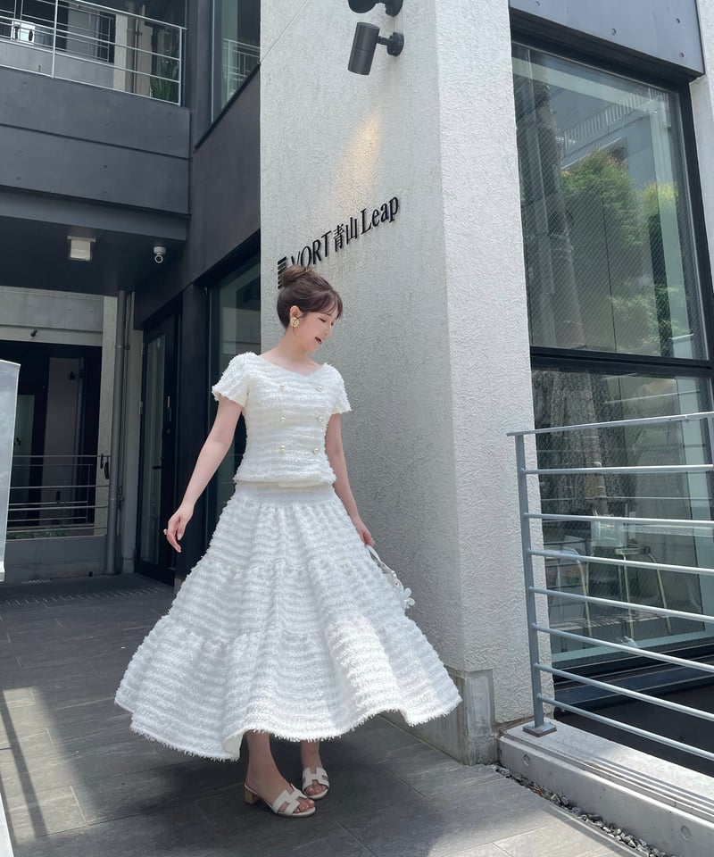 Classic Tweed Tiered Skirt | LADYM