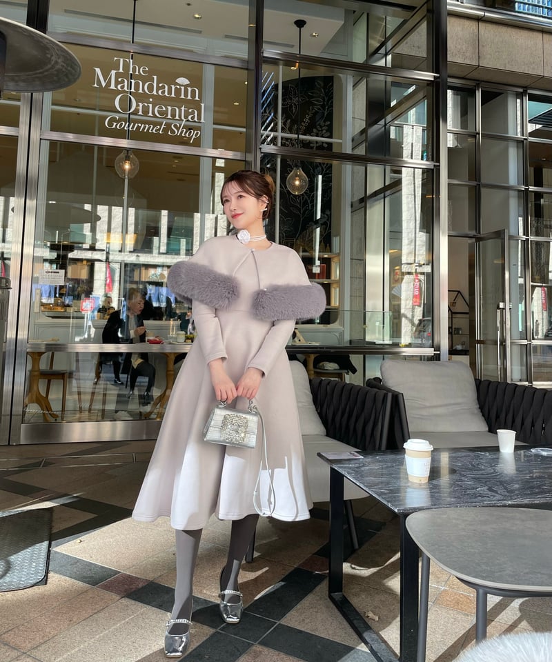 【美品】LADYM ラディム エコファー ワンピース Eco Fur Cape Onepiece | LADYM