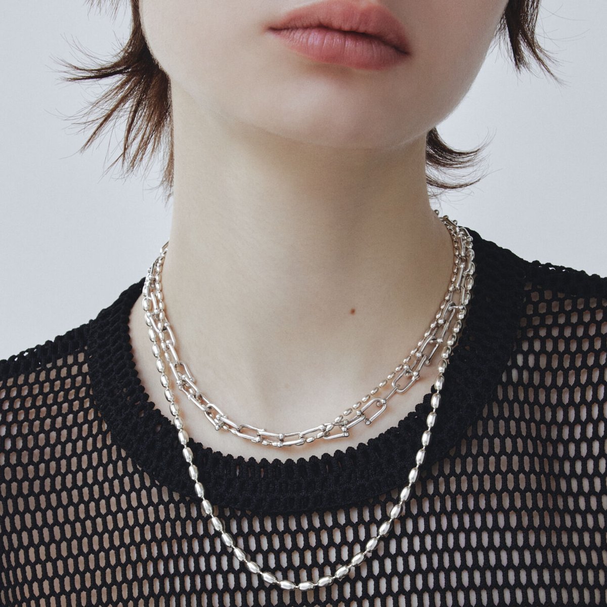 grain chain long necklace SV