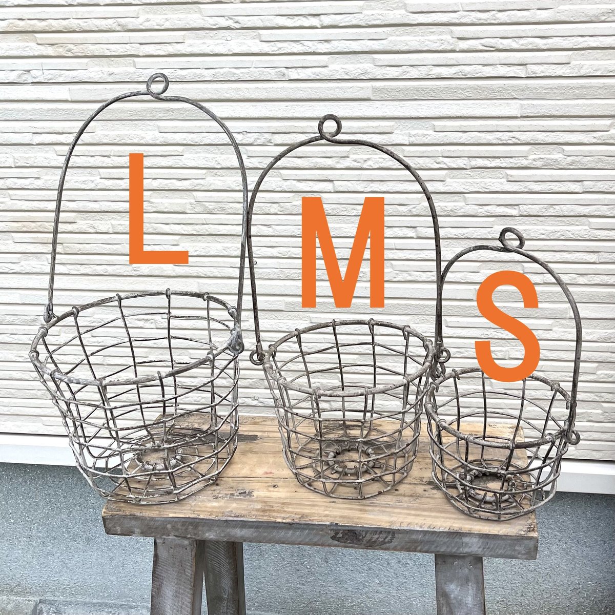 アイアンハンギングポットS・M・Lサイズ(受け皿付き) [半額セール