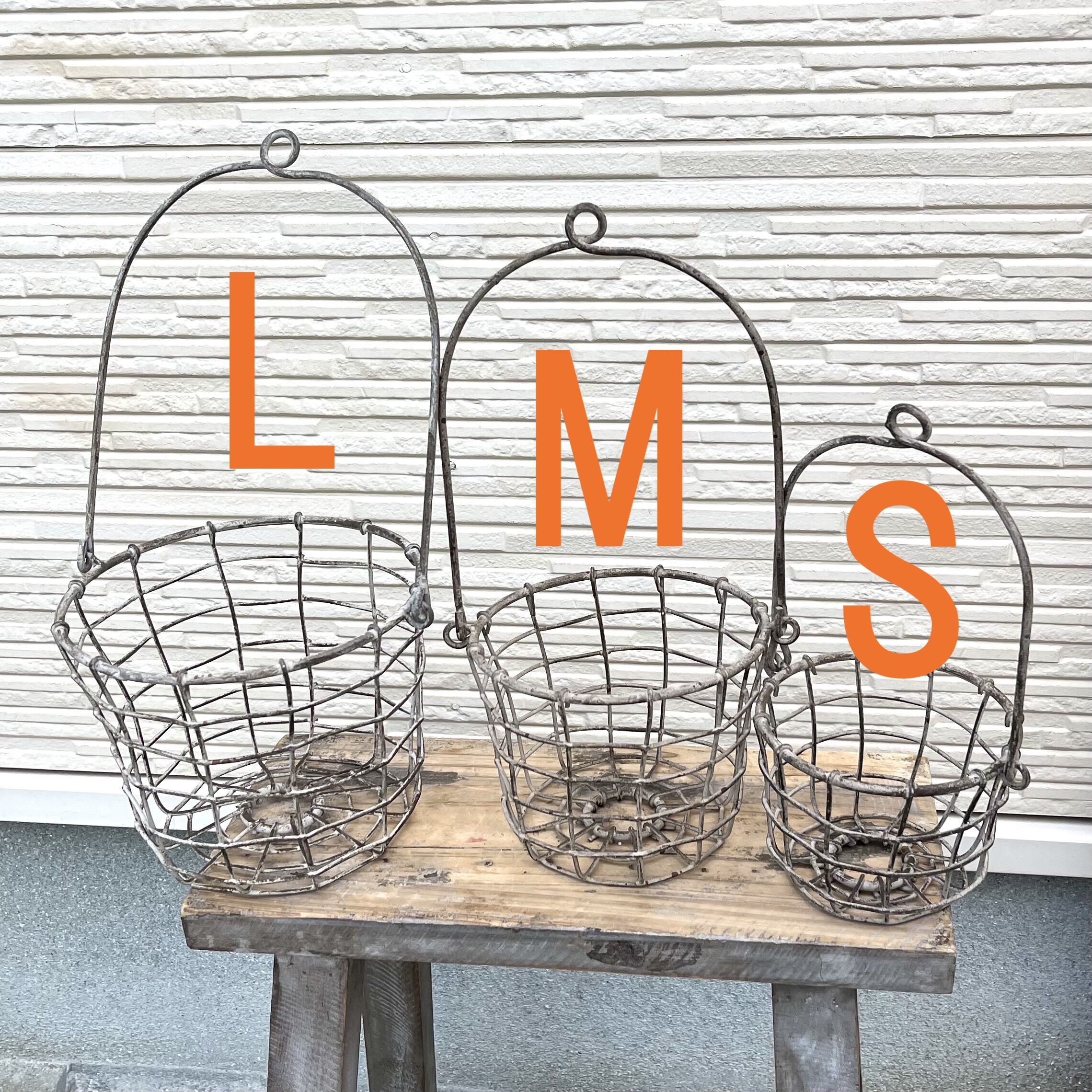 アイアンハンギングポットS・M・Lサイズ(受け皿付き) [半額セール