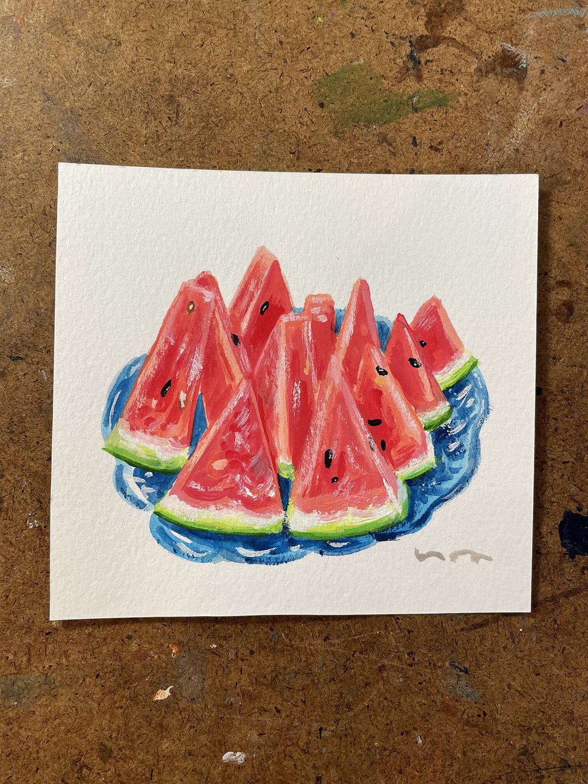 水彩画 原画 みんなでスイカたべよ！ 水彩画 原画 みんなでスイカたべよ！ - メルカリ