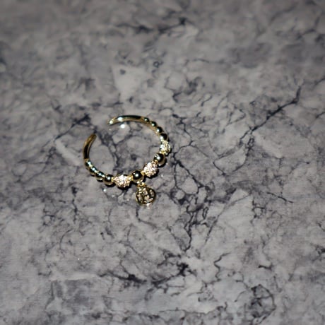 H Charm Gold Ring