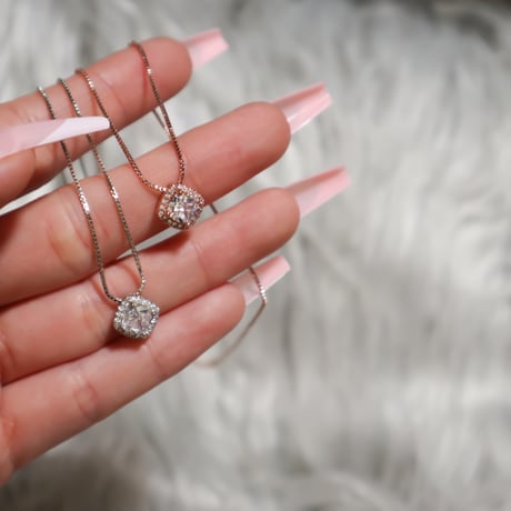 CZ Square Necklace