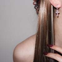 Mini Cross Hoop Pierces