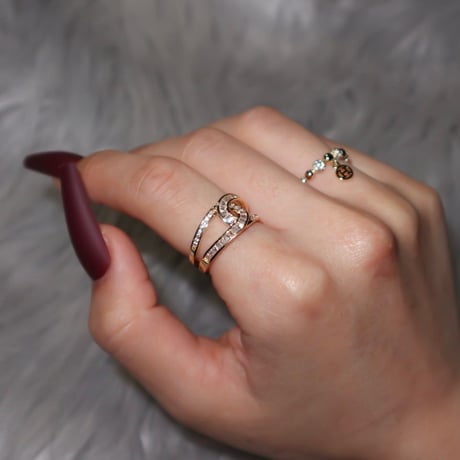H Charm Gold Ring