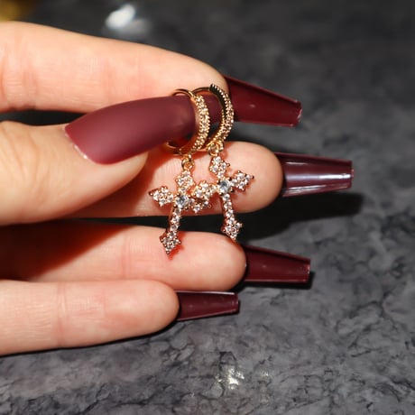 Mini Cross Hoop Pierces