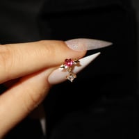 Heart*Arrow Pink Stone Mini Pierces