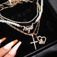 Ⅳ Layer Gold*Perl Necklace