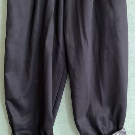 裾裏に柄・綿コクーンパンツ  Cocoon pants/Kimono-cloth hem lining