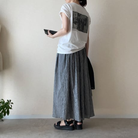 『YURAGI・ギャザースカート』高島ちぢみ-gathered skirt ［受注商品]
