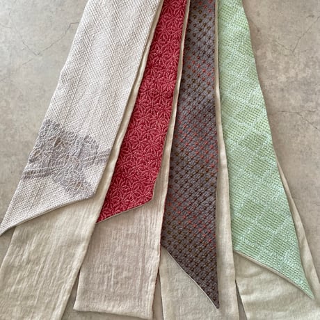 絞りxリネンウール・ショール【4種】(silk x wool-linen)