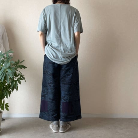 『京果：KYOKA』wide pants-Tsumugi&Silk crepe