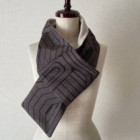 ネックウォーマー　大島紬2種 ( silk x wool)