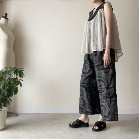 アンティーク紗絣＆リネンガーゼ Tops