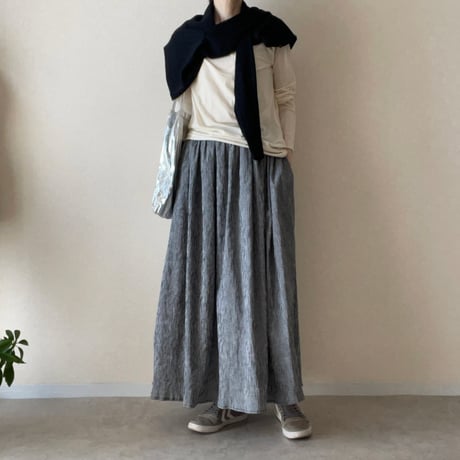 『YURAGI・ギャザースカート』高島ちぢみ-gathered skirt ［受注商品]