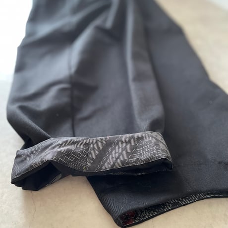 裾裏に柄・綿コクーンパンツ  Cocoon pants/Kimono-cloth hem lining