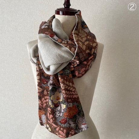 ロングショール 2種　(silk x wool-linen)