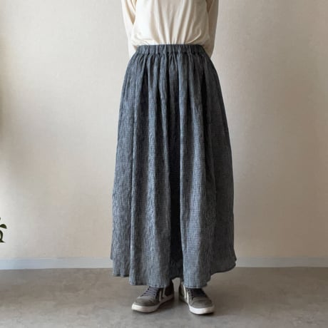 『YURAGI・ギャザースカート』高島ちぢみ-gathered skirt ［受注商品]