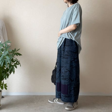 『京果：KYOKA』wide pants-Tsumugi&Silk crepe