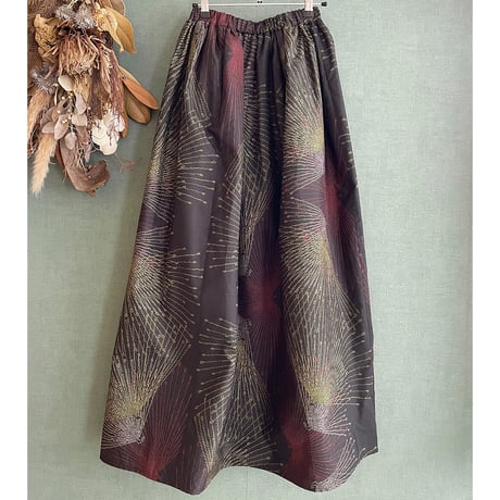 紬ギャザースカート/ tsumugi gathered skirt