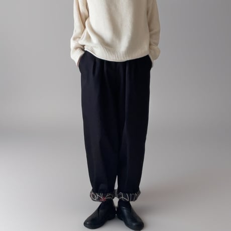 裾柄・綿コクーンパンツ  Cocoon pants/Kimono-cloth hem lining