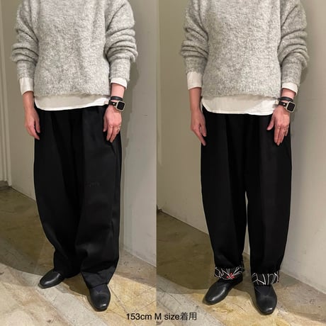 裾裏に柄・綿コクーンパンツ  Cocoon pants/Kimono-cloth hem lining