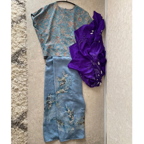 染めラップサルエル/ Wrap Sarouel pants
