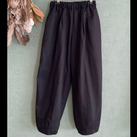 裾裏に柄・綿コクーンパンツ  Cocoon pants/Kimono-cloth hem lining