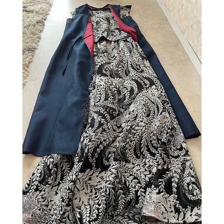 十日町紬フレアスカート/Silver-threaded Tsumugi Flare Skirt