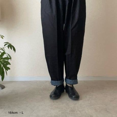裾柄・綿コクーンパンツ  Cocoon pants/Kimono-cloth hem lining