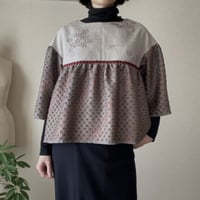 絞り切替7分袖トップス