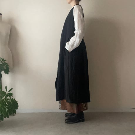 『大人のロングジレ』リネン・スミ黒