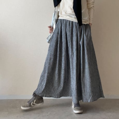 『YURAGI・ギャザースカート』高島ちぢみ-gathered skirt ［受注商品]