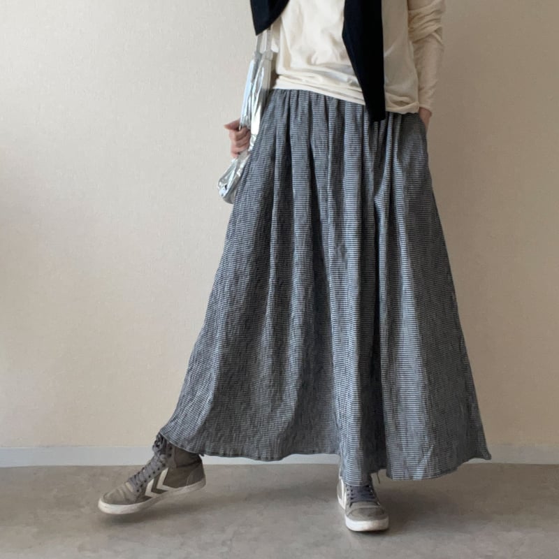YURAGI・ギャザースカート』高島ちぢみ-gathered skirt ［受注商品] |