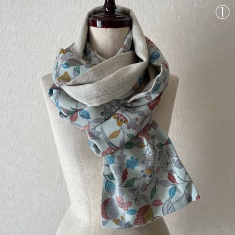 ロングショール 2種　(silk x wool-linen)