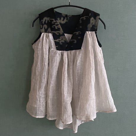 アンティーク紗絣＆リネンガーゼ Tops