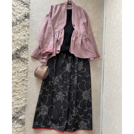 紬ワイドパンツ/ Tsumugi wide-leg pants