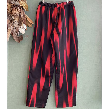 流水柄染めコクーンパンツ/ Water-flow pattern dye cocoon pants