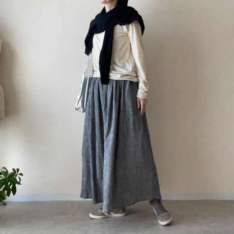 『YURAGI・ギャザースカート』高島ちぢみ-gathered skirt ［受注商品]