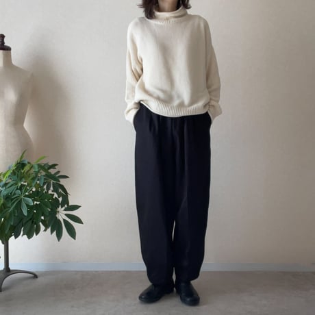 裾裏に柄・綿コクーンパンツ  Cocoon pants/Kimono-cloth hem lining