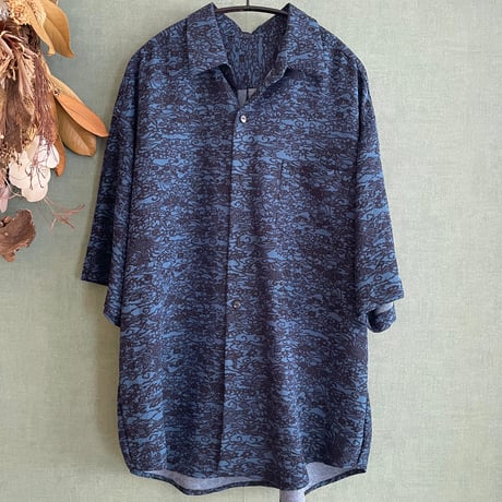 藍色染めシャツ/ Indigo shirt